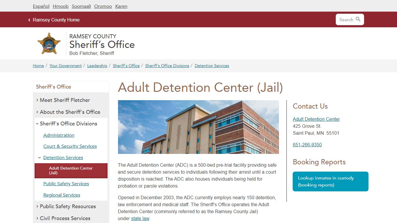 Adult Detention Center (Jail) | Ramsey County